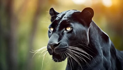 Tuinposter black panther head © Emanuel