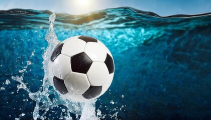 Fototapeta na wymiar soccer ball in water