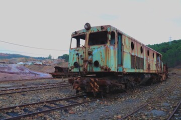 Abandoned train  in the rio tinto mines