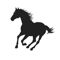 Running horse silhouette vector illustration