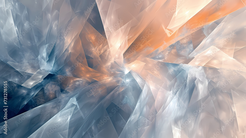 Wall mural dynamic abstract crystal digital artwork background