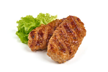 Turkish kofte Meatballs, isolated on white background. High resolution image.
