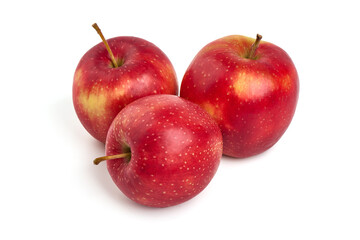 Red prince apples, isolated on white background.