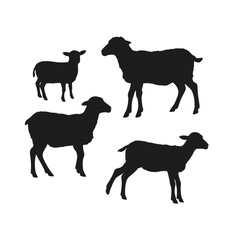 Naklejka premium Lamb silhouette sheep farm animal vector illustration