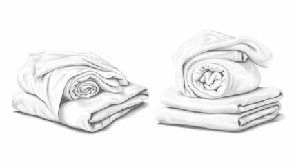 Vector illustration of a set of white towels