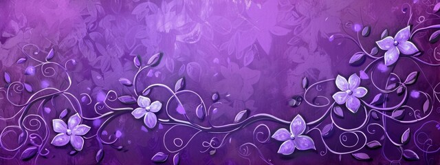 a purple background with decorative vines Generative AI
