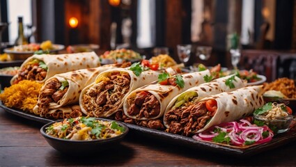 Fototapeta premium Shawarma plate in the restaurant