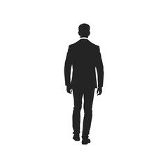 Man silhouette black and white vector illustration isolated background