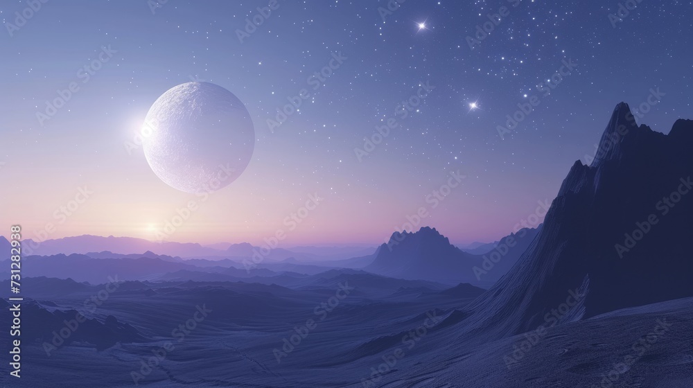 Sticker minimalist celestial bodies and phenomena create a serene and captivating scene