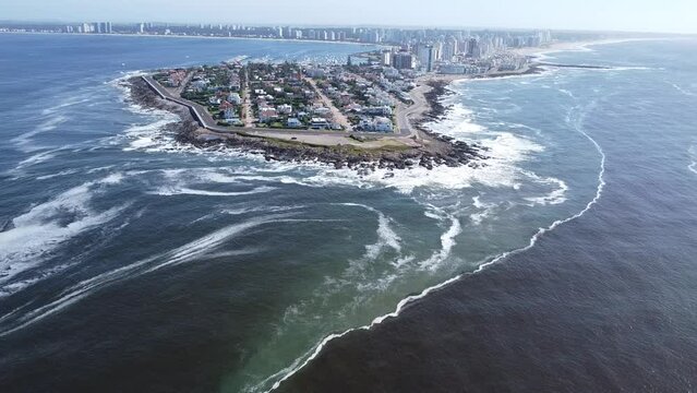 Tomas aereas de la peninsula de Punta del Este, Maldonado, Uruguay