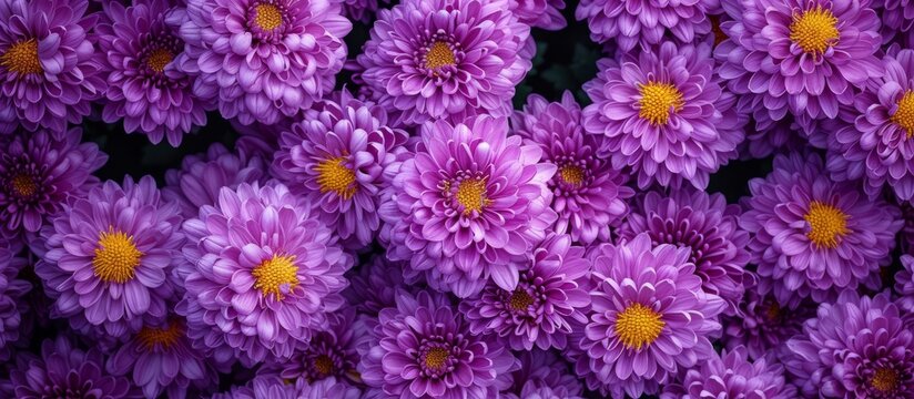 Autumn chrysanthemum wallpaper with beautiful violet flowers as background picture.