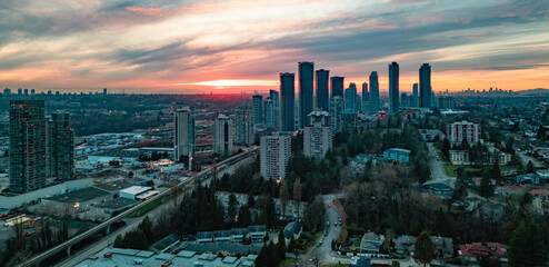 Apartment buildings in Burnaby, Vancouver, BC, Canada.