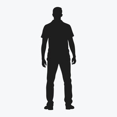 Man silhouette black and white vector illustration isolated background