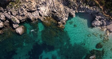 tyrrhenian sea beach drone 4k