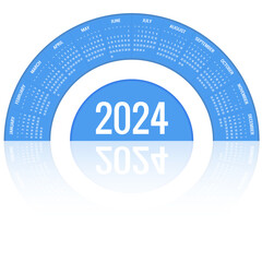 Quarter calendar template for 2024 year. Wall calendar grid in a minimalist style. Week Starts on Sunday.