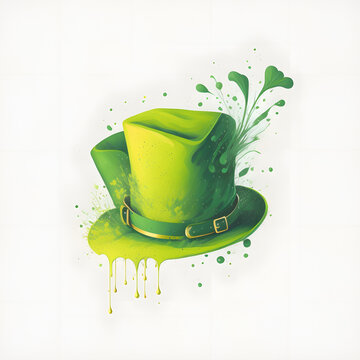 Splendor in Green - A Leprechaun's Hat Dripping with Saint Patrick's Cheer