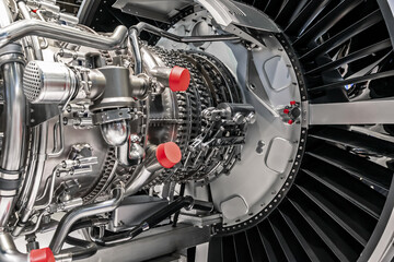 Large aircraft engine close-up. - 731284900