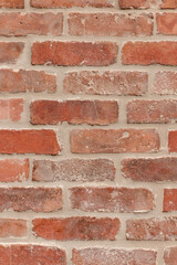 Red old brick wall of a building, texture background