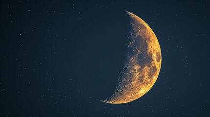 Captivating views of the crescent moon signaling the start of the blessed month of Ramadan - obrazy, fototapety, plakaty