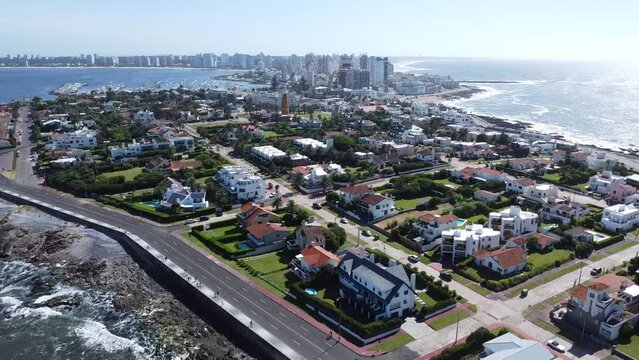 Tomas aereas de la peninsula de Punta del Este, Maldonado, Uruguay