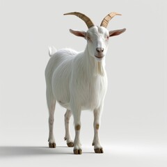 cute funny goat on white background