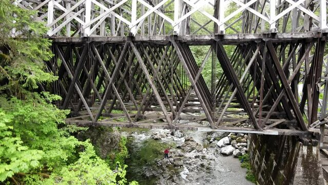 The Kinsol Trestle also known as the Koksilah River Trestle is a wooden railway trestle located on Vancouver Island in British Columbia Canada