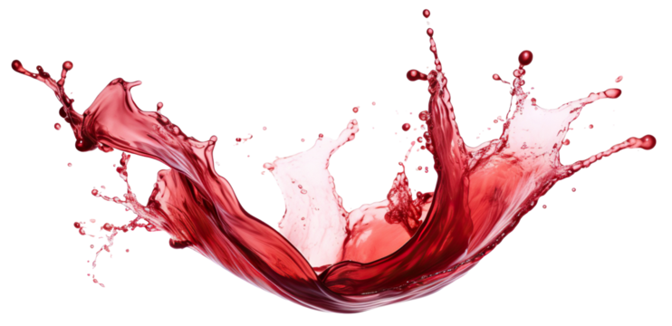 Delicious red wine splash, cut out