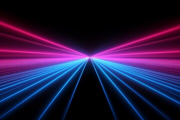 abstract ascending pink blue neon lines isolated on black background. Digital ultraviolet wallpaper