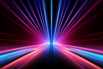 abstract ascending pink blue neon lines isolated on black background. Digital ultraviolet wallpaper