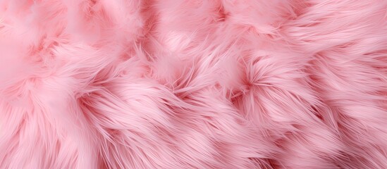 Flat lay view of a pink furry background.