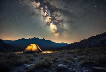 Fototapeta na wymiar camping in the mountains