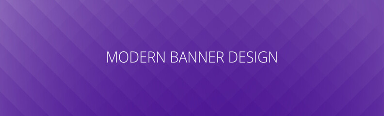 Violet abstract banner with light white checkered texture, modern geometric pattern. Background template	
