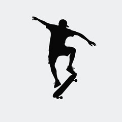 Fototapeta na wymiar Skateboarder silhouette skateboard silhouette vector illustration
