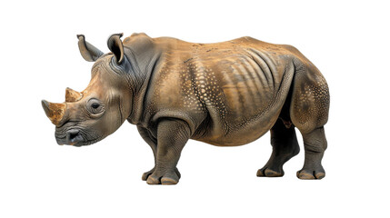 Rhinoceros Standing in Front of White Background