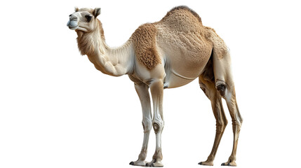 Camel Standing on White Background