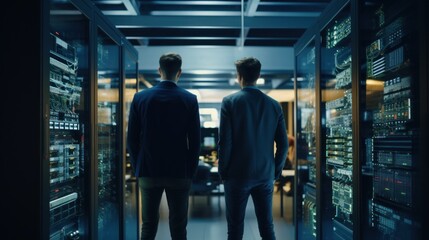 Obraz premium IT specialists talk about solving problems in the modern IT industry