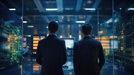 Fototapeta premium IT specialists talk about solving problems in the modern IT industry