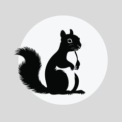 Squirrel silhouette vector animal illustration