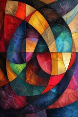 Fototapeta premium Abstract shapes and lines coalesce into a visually intriguing geometric tapestry