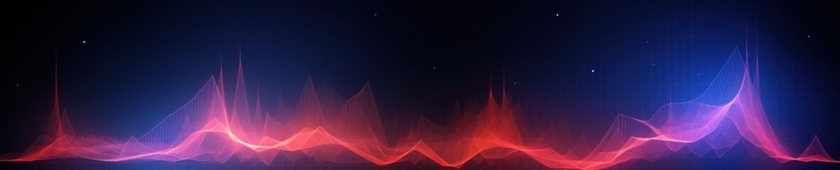 Banner, abstract sound energy wave field of music with flowing particle design