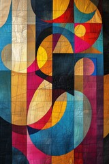 Fototapeta premium Abstract shapes and lines coalesce into a visually intriguing geometric tapestry