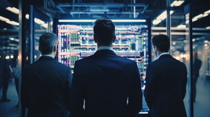 Fototapeta premium IT specialists talk about solving problems in the modern IT industry
