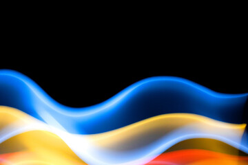 Neon Wavy Rainbow Lines on Black Background