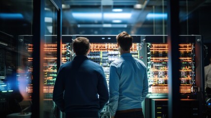 Obraz premium IT specialists talk about solving problems in the modern IT industry