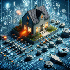 modern smart home technology concept