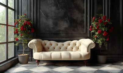 Obraz premium Design stylish backdrops using monochrome color schemes for a chic and timeless look