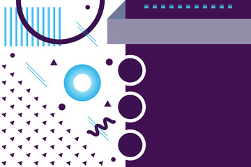 Obraz premium Abstract background with geometric elements in Memphis style. Background with place for your text.