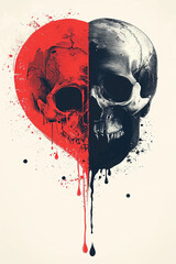Heart skull mix card
