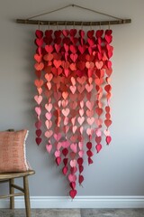 Wall Hanging With Hearts on It.  
