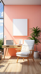 Modern Peach Interior Design Mockup